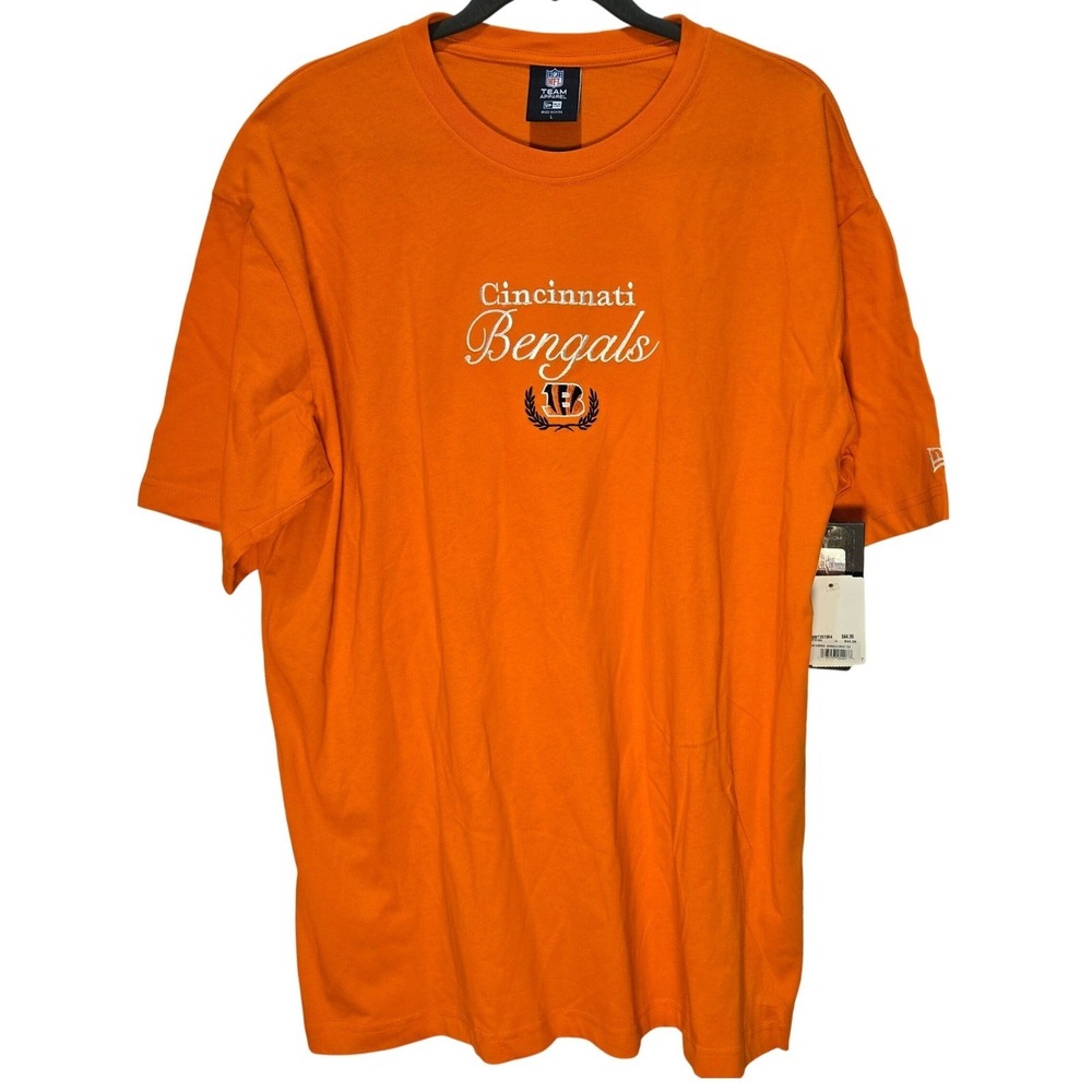 Cincinnati Bengals NFL Men's Size‎ Large NEW Embroidered Orange Crest T Shirt